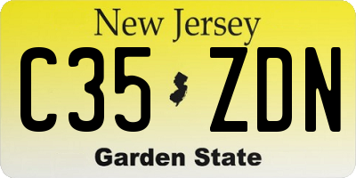 NJ license plate C35ZDN