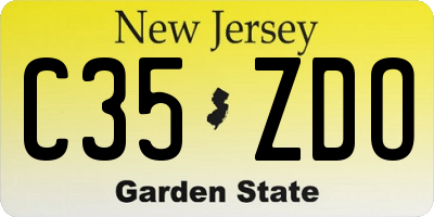 NJ license plate C35ZDO