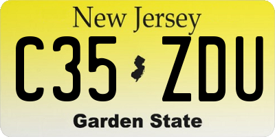 NJ license plate C35ZDU