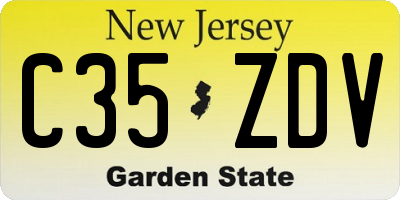 NJ license plate C35ZDV