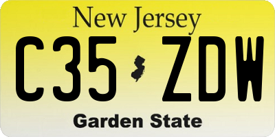 NJ license plate C35ZDW