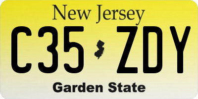 NJ license plate C35ZDY