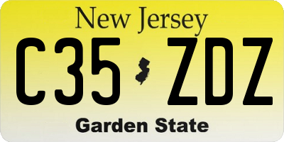 NJ license plate C35ZDZ