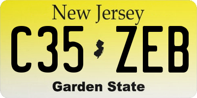 NJ license plate C35ZEB