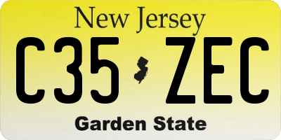 NJ license plate C35ZEC