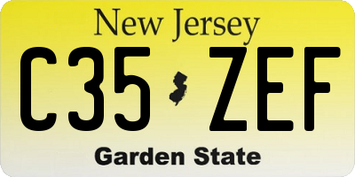 NJ license plate C35ZEF