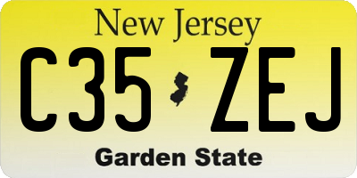 NJ license plate C35ZEJ