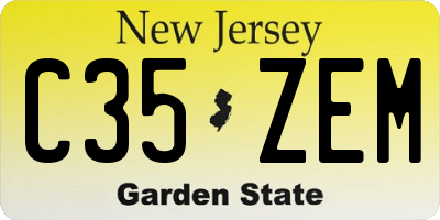 NJ license plate C35ZEM