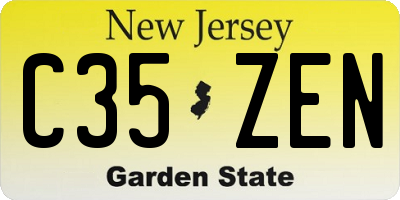 NJ license plate C35ZEN