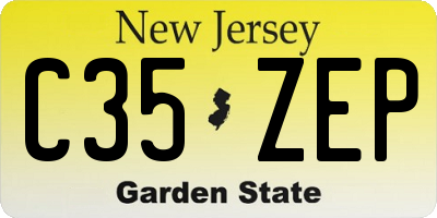 NJ license plate C35ZEP