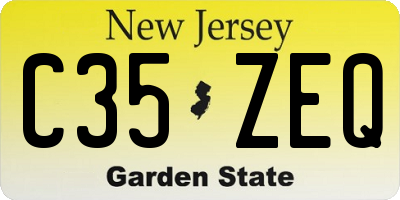 NJ license plate C35ZEQ