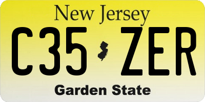 NJ license plate C35ZER