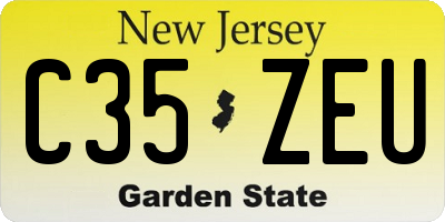 NJ license plate C35ZEU