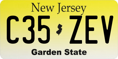 NJ license plate C35ZEV
