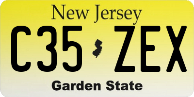 NJ license plate C35ZEX