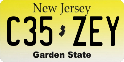 NJ license plate C35ZEY