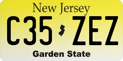 NJ license plate C35ZEZ