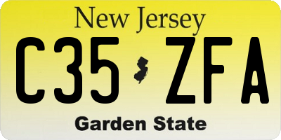 NJ license plate C35ZFA