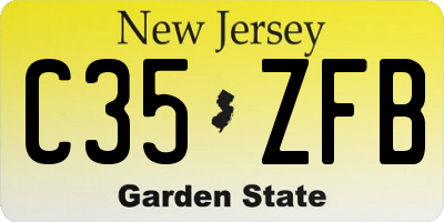 NJ license plate C35ZFB