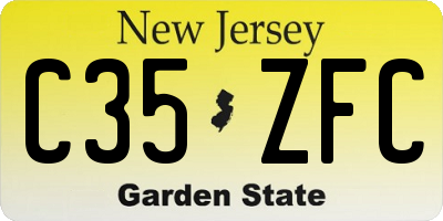 NJ license plate C35ZFC
