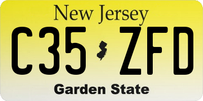 NJ license plate C35ZFD