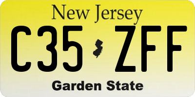 NJ license plate C35ZFF
