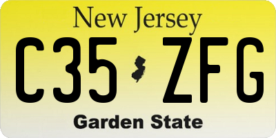 NJ license plate C35ZFG