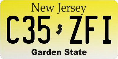 NJ license plate C35ZFI