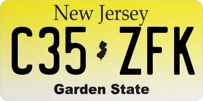 NJ license plate C35ZFK