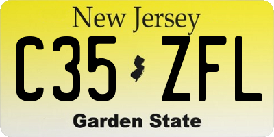 NJ license plate C35ZFL