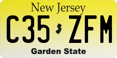NJ license plate C35ZFM