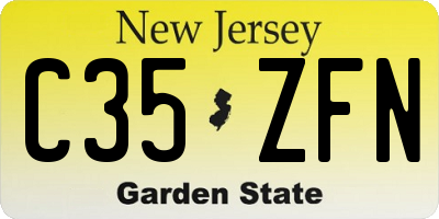 NJ license plate C35ZFN