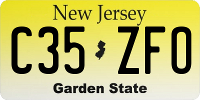 NJ license plate C35ZFO