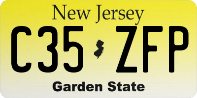 NJ license plate C35ZFP