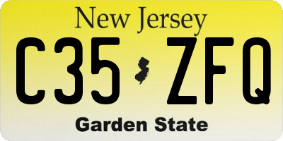 NJ license plate C35ZFQ