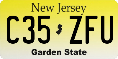 NJ license plate C35ZFU