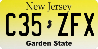 NJ license plate C35ZFX