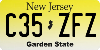 NJ license plate C35ZFZ