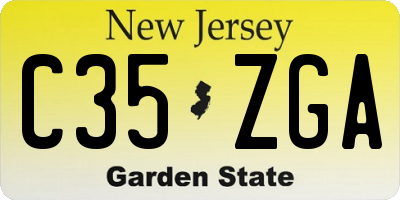 NJ license plate C35ZGA