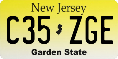 NJ license plate C35ZGE