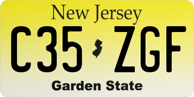 NJ license plate C35ZGF