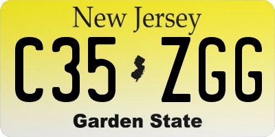 NJ license plate C35ZGG
