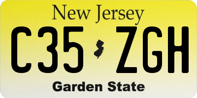 NJ license plate C35ZGH