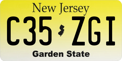 NJ license plate C35ZGI