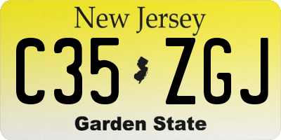 NJ license plate C35ZGJ