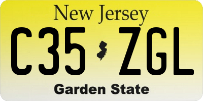 NJ license plate C35ZGL