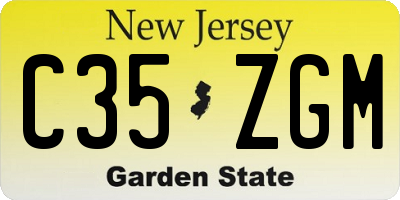 NJ license plate C35ZGM