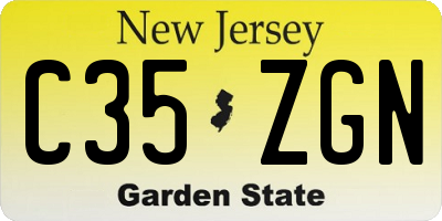 NJ license plate C35ZGN