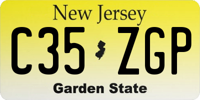 NJ license plate C35ZGP