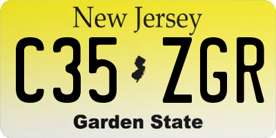 NJ license plate C35ZGR